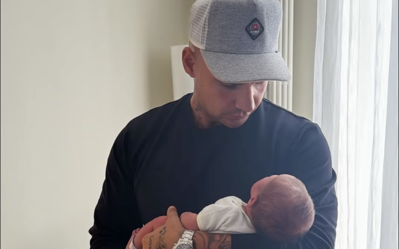 Pietro Lombardi mit Baby auf dem Arm