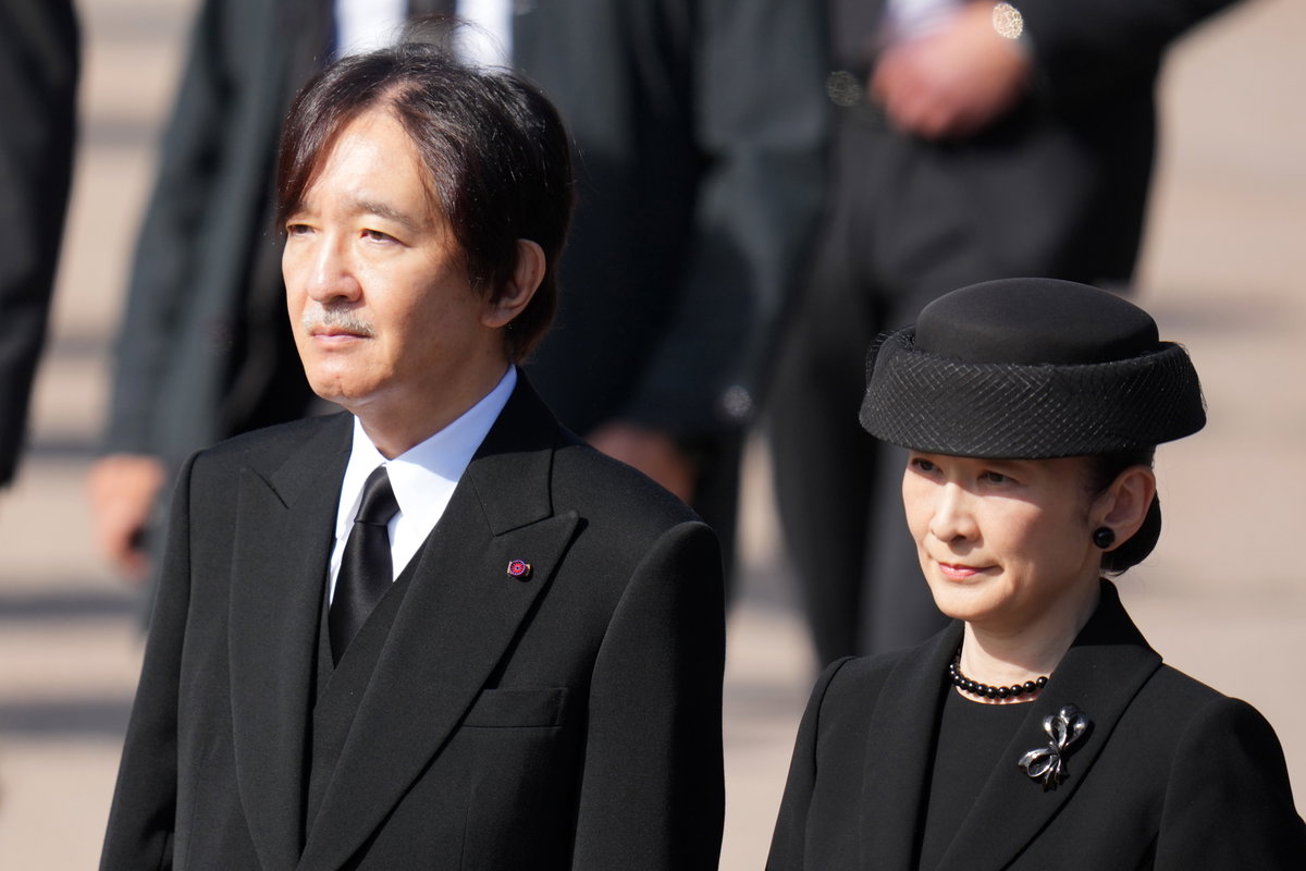 Kronprinz Akishino und Kronprinzessin Kiko bei der Trauerfeier für König Harald von Norwegen