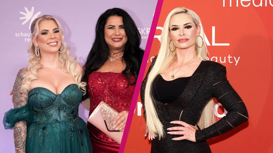 Jenny Frankhauser neben Iris Katzenberger, Daniela Katzenberger daneben