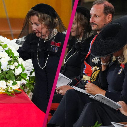 Rote Rose auf dem Sarg: Königin Sonja rührt bei Haralds Beisetzung zu Tränen - Mette-Marit kämpft mit Emotionen