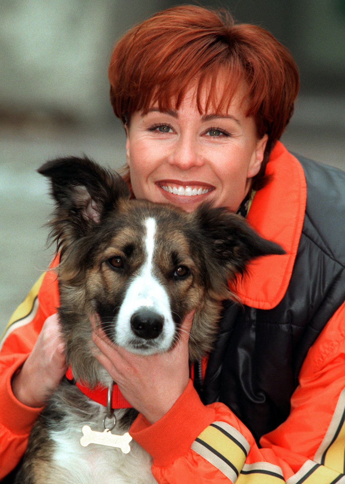 Sonja Zietlow 1997 mit Hund