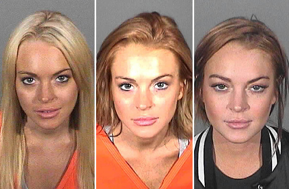 Lindsay Lohan Mugshots nach Verhaftung.