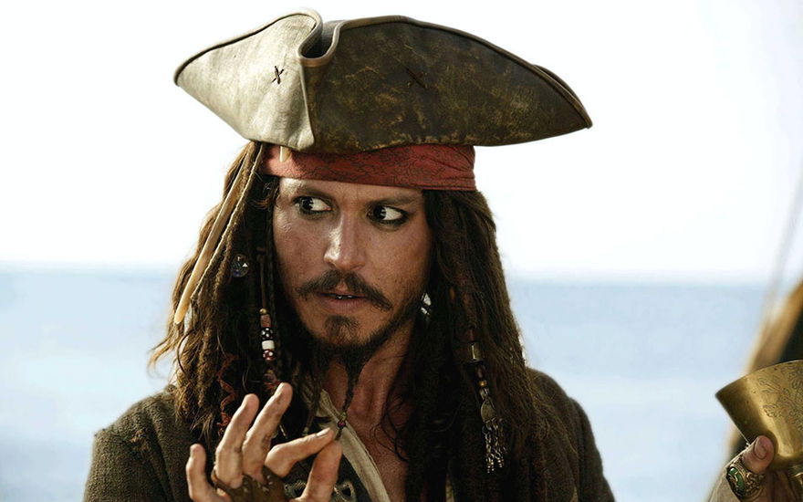 Johnny Depp als Captain Jack Sparrow in "Fluch der Karibik"