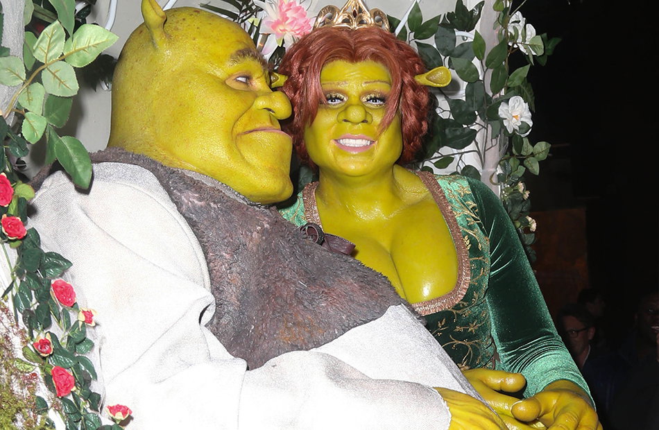Heidi Klum und Tom Kaulitz an Halloween als Shrek und Fiona