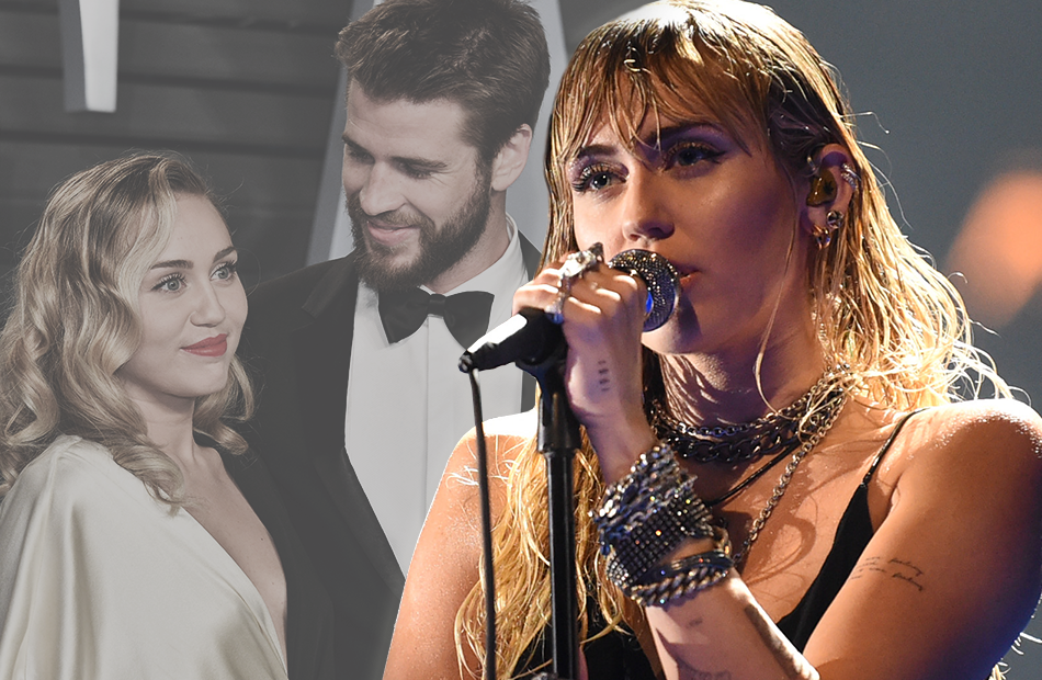 Miley Cyrus und Liam Hemsworth zusammen. Davor Miley wie sie singt.