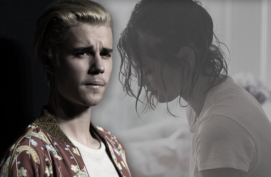 Justin Bieber und Selena Gomez Collage gucken traurig