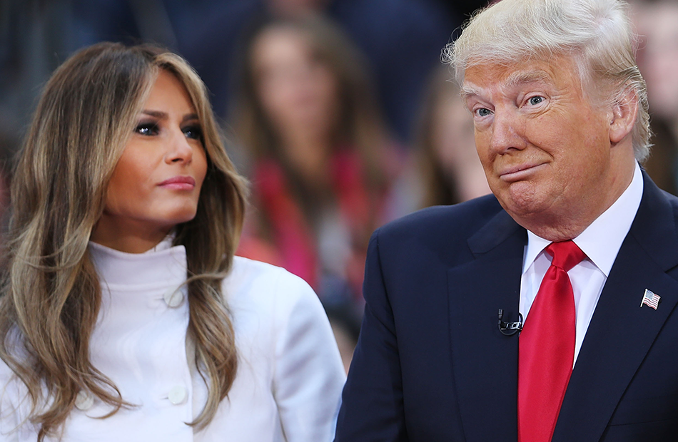 Melania und Donald Trump ernst