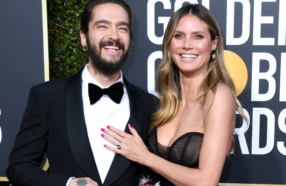 Heidi Klum und Tom Kaulitz lachen glücklich