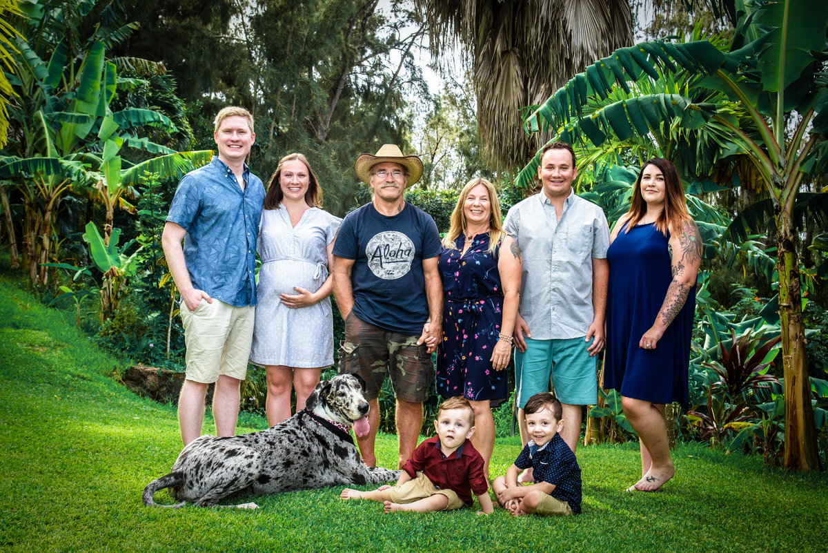 Familie Reimann mit Enkel und Hund