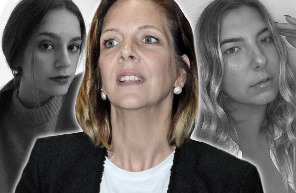 Danni Büchner ernst - im Hintergrund ihre Töchter Joelina und Jada Karabas