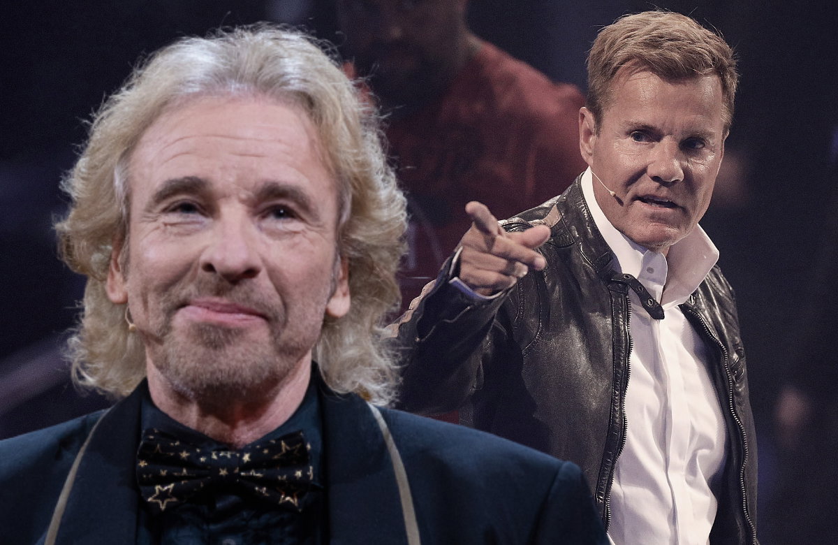 Dieter Bohlen zeigt mit dem Finger auf Thomas Gottschalk
