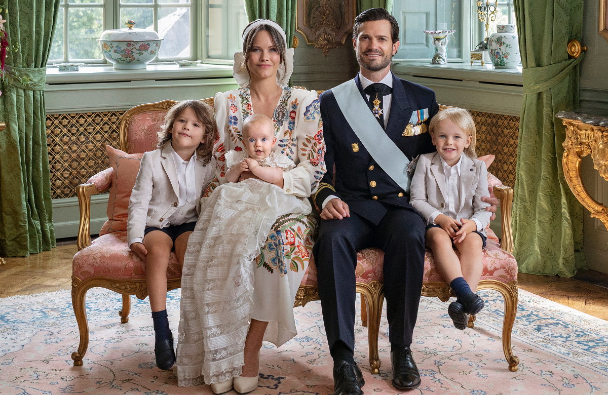 Die schwedische Königsfamilie Carl Philip, Sofia und ihre gemeinsamen Kinder.