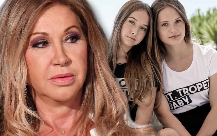 Fotomontage Carmen Geiss guckt ernst zu Shania und Davina