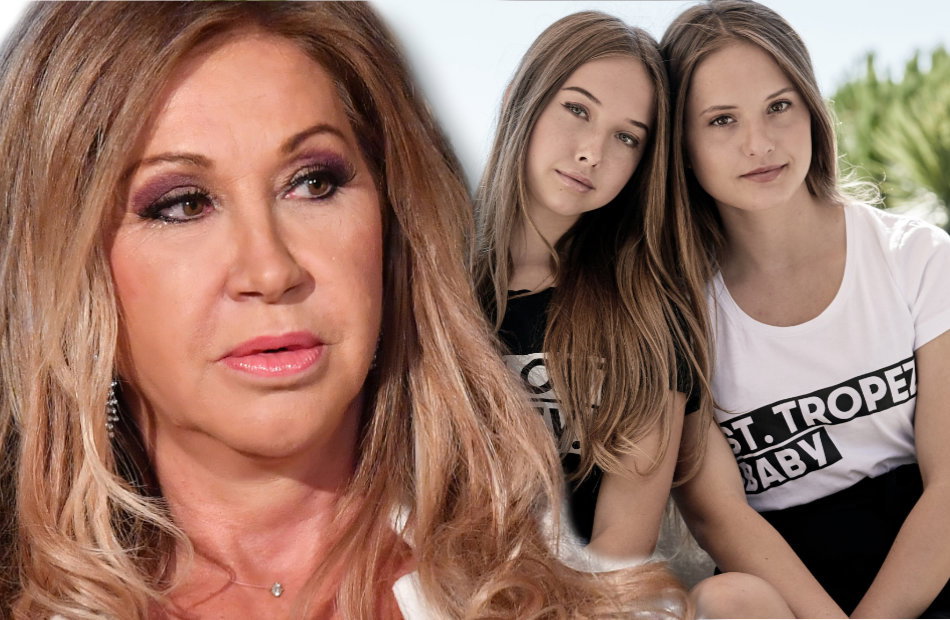 Fotomontage Carmen Geiss guckt ernst zu Shania und Davina