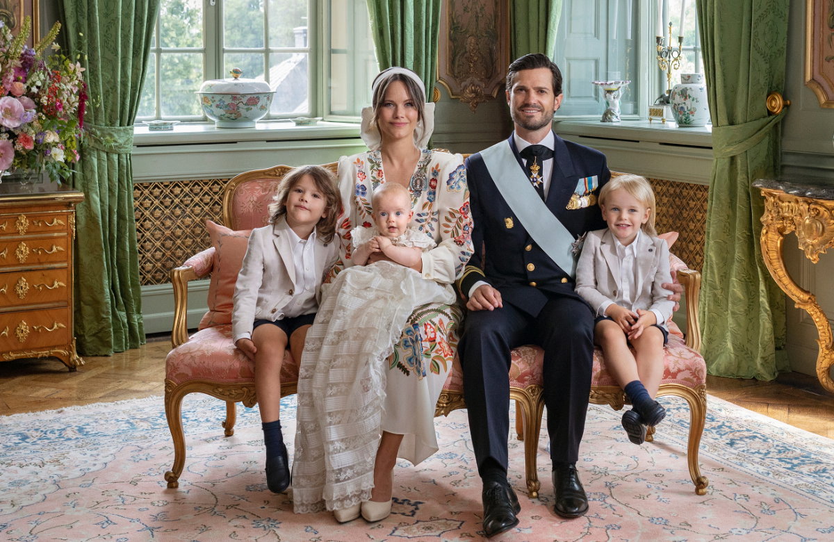Prinzessin Sofia und Prinz Carl-Philip mit ihren Kindern.