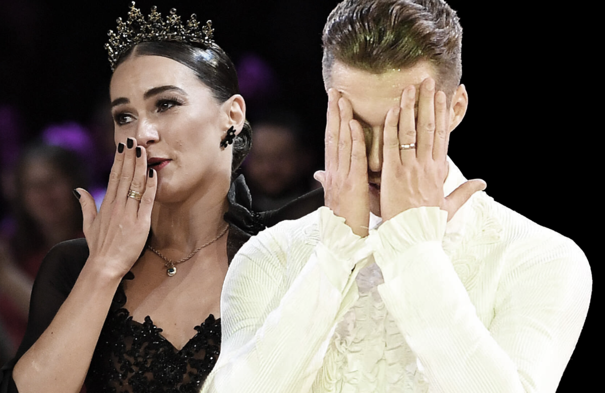 Renata Lusin macht Luftkuss, Valentin Lusin hält Hände vors Gesicht