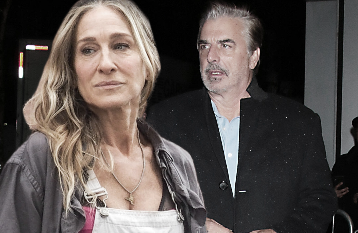 Sarah Jessica Parker und Chris Noth gucken beide ernst