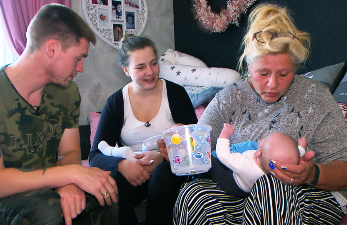 Peter, Sarafina und Silvia Wollny mit den Zwillingen
