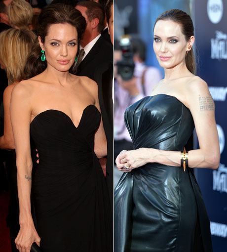 Angelina Jolie vor 5 Jahren und heute