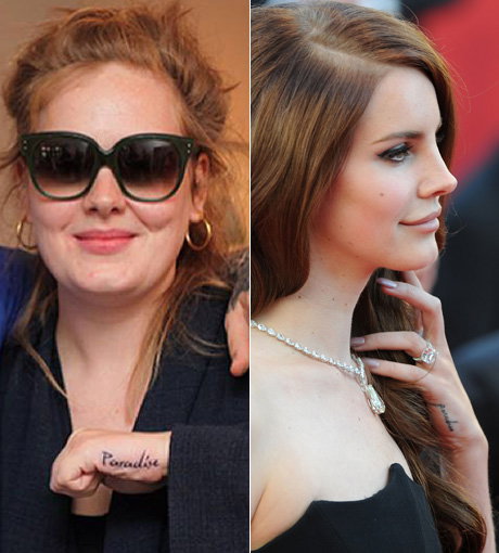 "Paradise" - Adele und Lana del Rey tragen auf der äußeren linken Hand dasselbe Tattoo