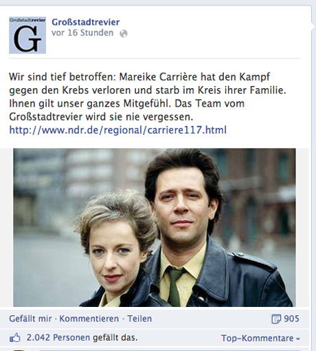 So trauert das Team vom "Großstadtrevier" um Carrière