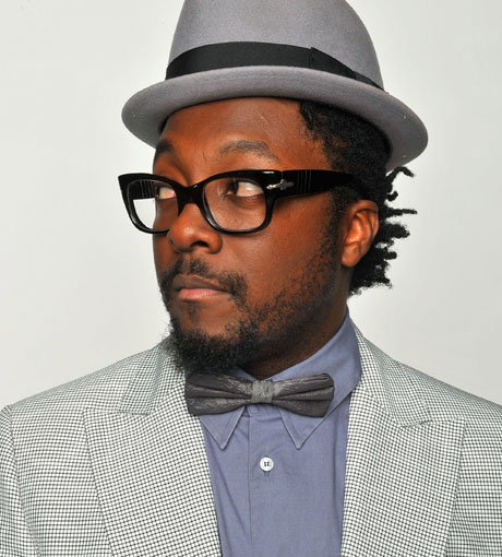 Will.I.Am von den "Black Eyed Peas" mit schwarzer "Nerd-Brille"