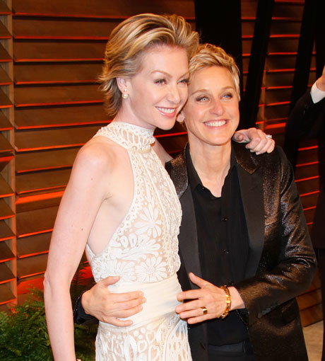 Portia de Rossi und Ellen DeGeneres bei einer Filmpremiere