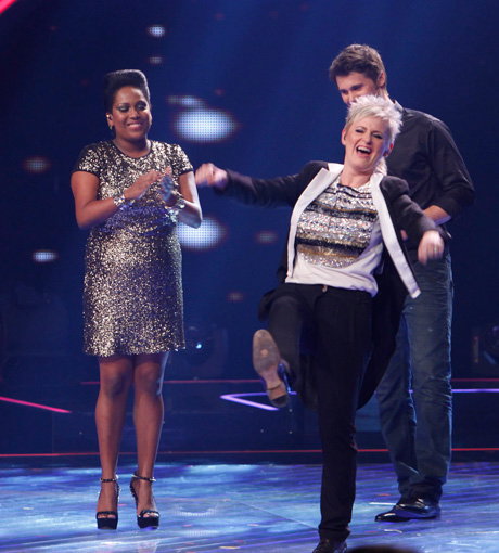 Brigitte hat sich gegen Menna Mulugeta duchgesetzt.´ Das Votingergebnis: 85,32 / 114,68 (Coach: 49 / 51)´