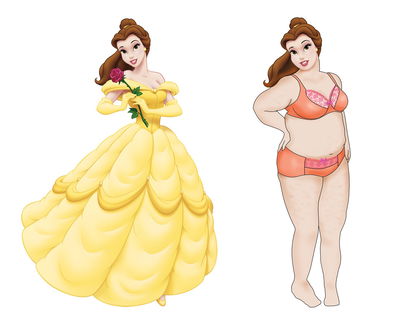 So sehen die Disney-Prinzessinnen ohne Size-Zero-Maße aus - Die beliebten Zeichentrickstars im Vorher-Nachher-Vergleich