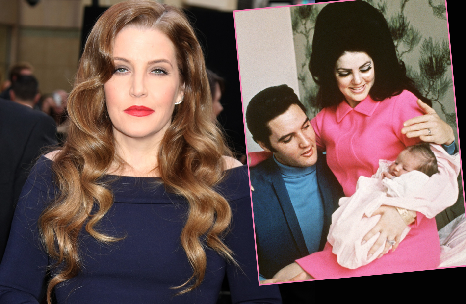 Lisa Marie Presley neben ihren Eltern Elvis und Priscilla Presley