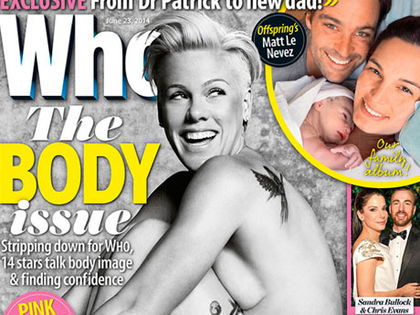 Pink komplett nackt auf dem Cover der 'Who' - Die Sängerin ist 'lieber stark als knochig'