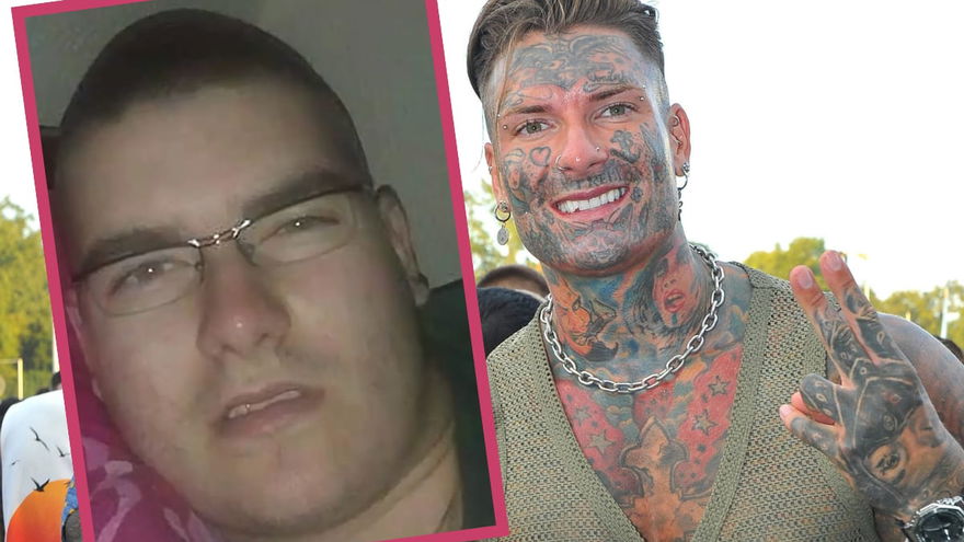 Nikola Grey früher mit Brille und ohne Tattoos und heute