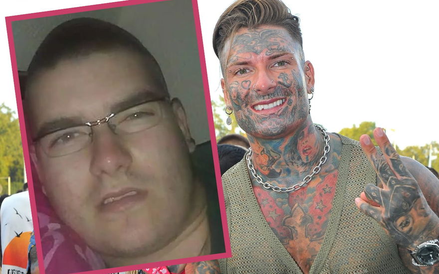 Nikola Grey früher mit Brille und ohne Tattoos und heute