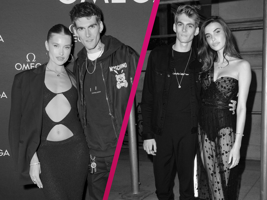 Der verstorbene Presley Gerber mit seinen beiden Ex-Freundinnen Lexi Wood und Charlotte D'Alessio.